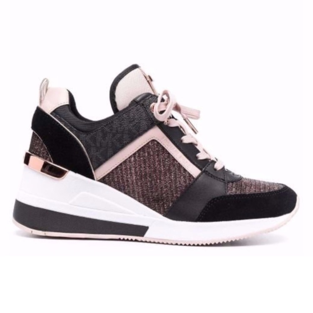 NWOB gorgeous Michael Kors GEORGIE TRAINER rose gold wedges